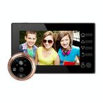 M4300D Schermo a colori TFT da 4,3 pollici Videocamera di sicurezza da 3,0 MP Campanello video intelligente, supporto TF Card (32 GB max) e visione notturna e rilevamento del movimento (nero)