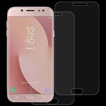 2 PCS 0.26mm 9H 2.5D Pellicola in vetro temperato con bordo arco per Galaxy J7 Pro / J730