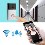 VESAFE VS-A4 HD 720P Videocamera di sicurezza Smart WiFi Videocitofono per campanello, supporto TF Card, visione notturna a infrarossi e app di rilevamento del movimento per IOS e Android (argento)