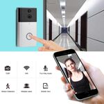 VESAFE VS-A4 HD 720P Videocamera di sicurezza Smart WiFi Videocitofono per campanello, supporto TF Card e visione notturna a infrarossi e App di rilevamento del movimento per IOS e Android (con Ding Dong / Chime) (Argento)