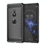 Custodia in TPU antiurto in fibra di carbonio con trama spazzolata per Sony Xperia XZ3 (nera)