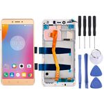 Schermo LCD OEM per 5,5 pollici Lenovo K6 Note K53a48 digitalizzatore assemblaggio completo con cornice (oro)