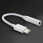 Convertitore adattatore da 12,5 cm USB-C / tipo C maschio a 3,5 mm audio femmina (bianco)