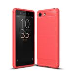 Custodia in TPU antiurto in fibra di carbonio con trama spazzolata per Sony Xperia XZ4 Compact (rosso)