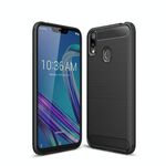 Custodia in TPU antiurto in fibra di carbonio con trama spazzolata per ASUS ZenFone Max (M2) (nero)