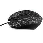 Mouse da gioco per computer da gioco luminoso con cavo USB a 3 pulsanti a forma speciale piccolo (nero)