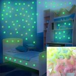 100pc per bambini Bambini Glow Adesivi murali Stelle (multicolore)