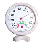 TH108 Mini misuratore di temperatura del termometro di umidità dell'igrometro per interni a forma di orologio rotondo, consegna a colori casuali