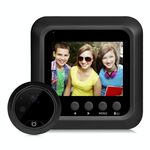 W5 Schermo da 2,4 pollici Telecamera di sicurezza da 2,0 MP Campanello con visualizzatore spioncino senza disturbo, supporto scheda TF/visione notturna/registrazione video (nero)