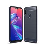 Custodia in TPU antiurto in fibra di carbonio con trama spazzolata per ASUS Zenfone Max Pro (M2) (blu navy)
