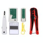 WLXY 4 in 1 Spellafili portatile a crimpare Punch Down Wire Line Detector Kit di strumenti per tester per cavi di rete Ethernet