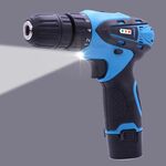 VOTO 12V Set trapano a mano ricaricabile con regolazione continua della velocità Utensili elettrici per trapano con luce LED, CA 220 V, spina americana, consegna a colori casuali