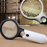 Lente d'ingrandimento visiva da lettura con 3 luci LED, Mini portatile 3-45X palmare (nero)