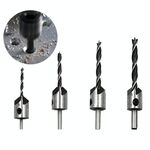 Set di punte da trapano a tre punte in acciaio ad alta velocità per smusso per svasatura 4 in 1, 3-6 mm