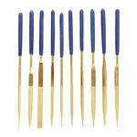 JF-170407 Set di strumenti di gruppo di lime per placcatura in oro 10 in 1 3x140mm (oro)