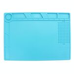 Piattaforma di manutenzione Tappetini isolanti in silicone resistenti al calore per riparazioni ad alta temperatura, dimensioni: 34,8 cm x 25 cm (blu)