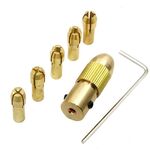 7 pezzi / set in ottone 0,5-3 mm piccola punta da trapano elettrico Pinza micro torsione 3,17 mm mandrino per trapano con chiave
