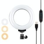 Pulluz 4.7 pollici 12 cm USB 3 Modalità 3 Modi Dimmable LED Ring Selfie Beauty Vlogging Photography Video luci con testa a sfera treppiede (nero)