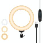 PULUZ 6,2 pollici 16 cm USB 3 modalità Dimmerabile LED Anello Vlogging Fotografia Luci video con testa a sfera treppiede (nero)