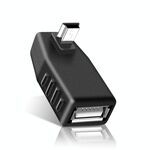 Adattatore da mini USB maschio a USB 2.0 con angolo di 90 gradi (nero)