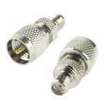 Adattatore coassiale SMA femmina a mini UHF maschio (argento)