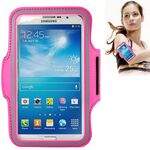 Custodia da braccio sportiva in PU con foro per auricolari per Galaxy Mega 6.3 / i9200, telefoni inferiori a 6,3 pollici (magenta)