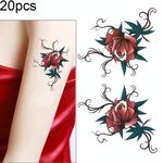 20 pezzi S-167 Halloween Terror Rose Impermeabile Realistico Adesivo per tatuaggio temporaneo