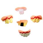 5 PCS Halloween Prank Divertente Vari Modellazione Intera Spaventosa Dentiera Bucktooth Denti Bretelle Finte per Party Club, Consegna in stile casuale