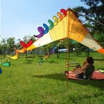 Decorazione da campeggio per esterni Rainbowtree Spinner Bunting, dimensioni: 110 * 22 cm