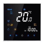 BHT-3001 16A Tipo di riscaldamento elettronico con riscaldamento LCD Termostato ambiente con riscaldamento digitale con sensore, display orologio / temperatura / ora / settimana / calore ecc. (Nero)