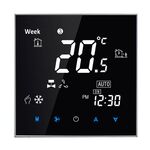 BAC-2000 Tipo di condizionamento centrale Tipo Touch LCD Digital a ventola a ventola a ventole a ventola termostato, Velocità della ventola / Clock / Temperation / Time / Week / Heat ecc. (Nero)