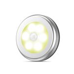 6 LED Home Wardrobe Smart Human Body Sensor Sensor Light, colore chiaro: luce calda (argento)