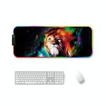 300x800x4mm F-01 Gomma Trasferimento termico RGB Luminoso Pad Mouse antiscivolo (Leone colorato)