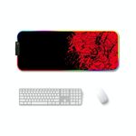 300x800x4mm F-01 Transfer termico di gomma RGB Pad Mouse antiscivolo luminoso (volpe rossa)
