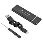 F018C M.2 NGFF a USB3.1 SSD Solid Alluminio Type-C Custodia rigida mobile (nero)