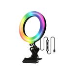 8W 6 pollici RGB Ring Light Colorful Live Clips Fill Light Desktop Computer Video Conference Beauty Lamp
