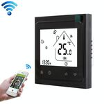 BHT-002GBLW 16A Tipo di riscaldamento elettronico per riscaldamento LCD Termostato ambiente per riscaldamento digitale con sensore e visualizzazione dell'ora, controllo WiFi (nero)