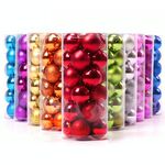 24 pezzi da 8 cm Decorazioni per alberi di Natale in plastica Ball sospeso, consegna di colori casuali