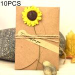 10 pezzi festival creativo fai da te retrò carta kraft fatta a mano piccolo fiore secco biglietto di auguri biglietto di auguri di compleanno
