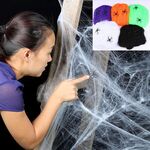 5 Ragnatele in filato di cotone con puntelli di Halloween, consegna a colori casuali