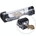 Porta Humane Animal Live Cage, Rat, Mouse e altri piccoli roditori Materiale ABS Gabbia trappola trasparente