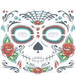 3 PC Adesivi per tatuaggi temporanei impermeabili per il viso di Halloween, dimensioni: 240 * 210 mm