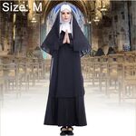 Costume di Halloween Donna Suora Missionaria Abbigliamento Cosplay, Taglia: M, Busto: 100 cm, Lunghezza del vestito: 141 cm, Larghezza spalle: 39 cm