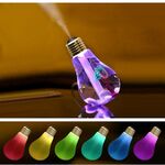 Umidificatore purificatore d'aria per aromaterapia a forma di lampadina colorata da 400 ml per casa / ufficio / auto (oro)