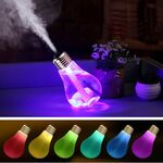 Umidificatore purificatore d'aria per aromaterapia a forma di lampadina colorata da 400 ml per casa / ufficio / auto (argento)
