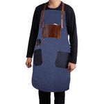 Grembiuli da lavoro artigiano in tela di cotone stile retrò (blu)