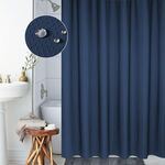 Ispessimento Tenda impermeabile e contro la muffa Tenda a nido d'ape Tessuto in poliestere Tenda da doccia Tende da bagno, Dimensioni: 240 * 200 cm (Blu scuro)