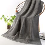 Aggiungi un asciugamano da bagno spesso in puro cotone, misura: 70 * 140 cm (grigio)