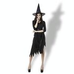 Gonna lunga irregolare nera Uscita costume di Halloween Cosplay Mostra Abito da stregoneria, M, Petto: 88 cm, Giro vita: 72 cm, Lunghezza gonna: 108 cm