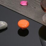 Maniglia del cassetto dell'armadio in ceramica smaltata di colore letterario moderno da 10 pezzi 32 mm (arancione)